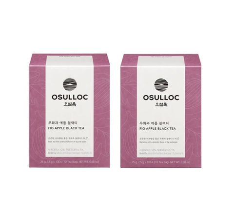 2 x Osulloc Fig Apple Black Tea, 10 Pyramid Tea Bags, Fig, Apple & Cacao Blend from Korea