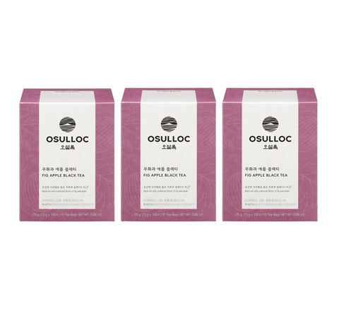 3 x Osulloc Fig Apple Black Tea, 10 Pyramid Tea Bags, Fig, Apple & Cacao Blend from Korea