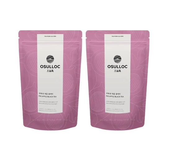 2 x OSULLOC Fig Apple Black Tea 20 Pyramid Tea Bags, Fig, Apple & Cacao Blend from Korea