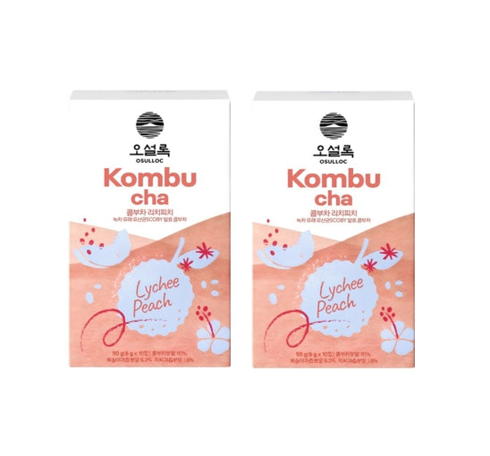 Osulloc Kombucha Tee Litschi-Pfirsich, 1 Box 10 Stück, aus Korea_KT
