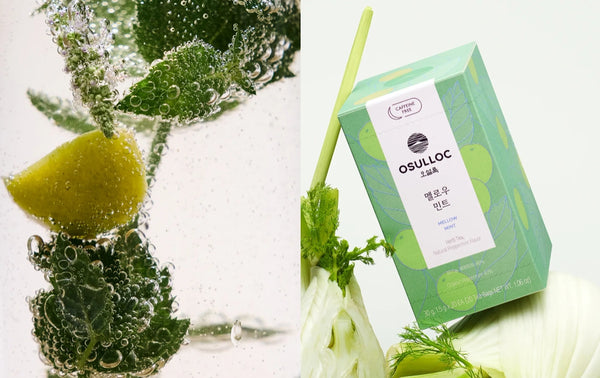 3 x [CAFFEINE FREE] Osulloc Mellow Mint Tea (20 Tea Bags), Caffeine‑Free, Herb Tea, Natural Peppermint Flavor from Korea