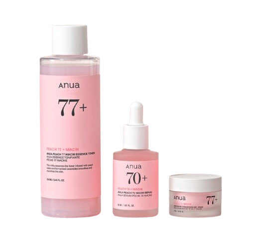 Anua Peach 77 Niacin Essence Toner 250ml + Serum 30ml+ Enriched Cream 50ml from Korea by Anua