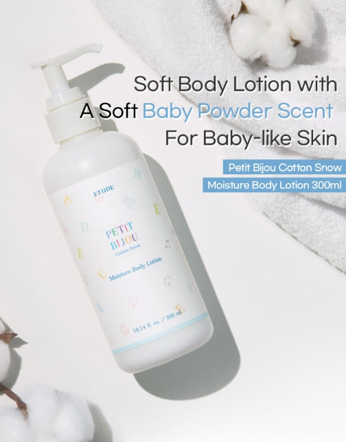ETUDE Petit Bijou Cotton Snow Moisture Body Lotion 300ml from Korea by ETUDE