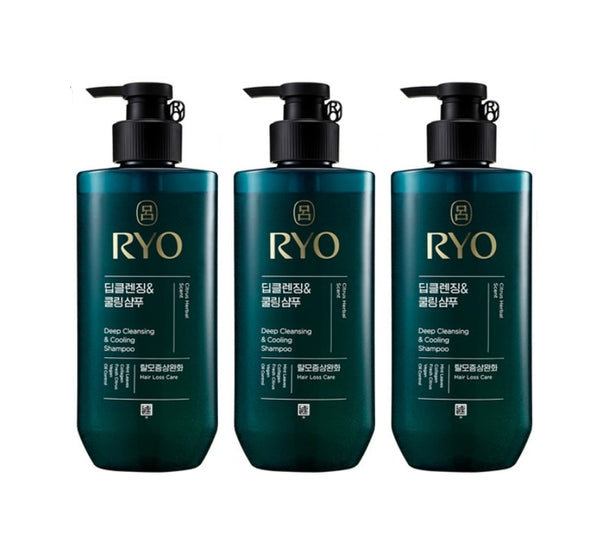3 x Ryo New Cheonga Deep Cleansing & Cooling Shampoo 480ml from Korea by Ryo