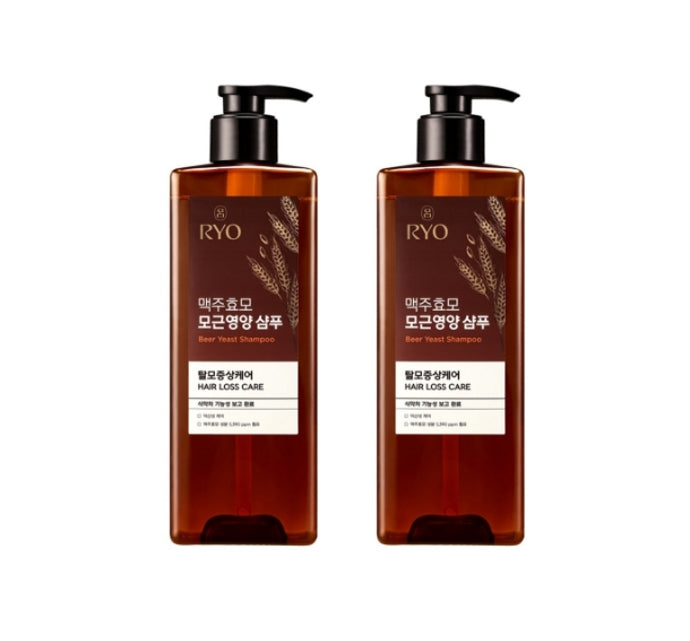 2 x Ryo Beer Yeast Shampoo Hair Loss Care 600ml from Korea by Ryo