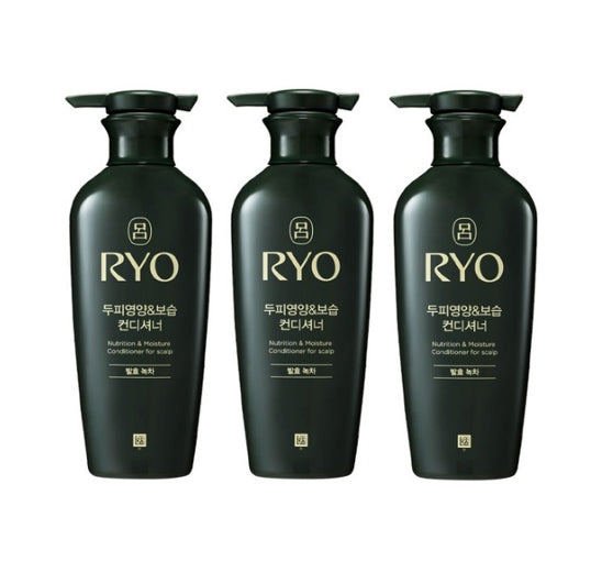 3 x Ryo Fermented Green Tea Nutrition & Moisture Conditioner for scalp 400ml from Korea