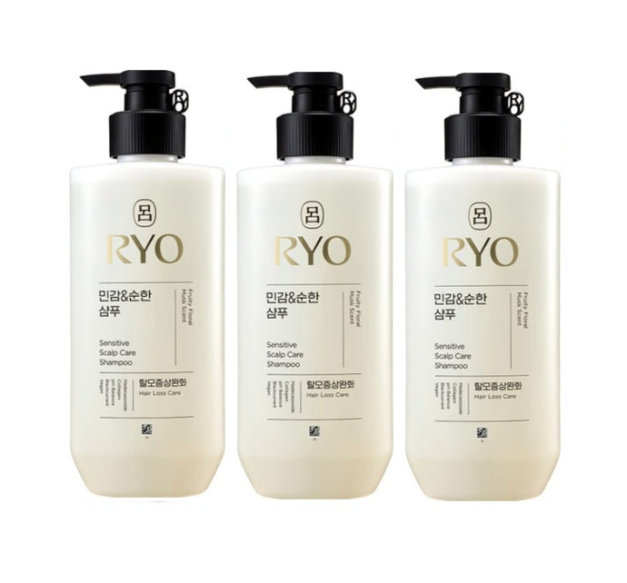 3 x Ryo New Sensitive Scalp Care Shampoo 480ml from Korea by Ryo