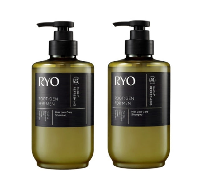 2 x Ryo ROOT:GEN for Men Scalp Refreshing Hair Loss Care Shampoo 515ml from Korea by Ryo