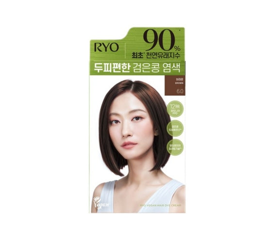 Ryo Vegan Black Bean Hair Dye Cream 120g, 6.0 Brown from Korea by Ryo