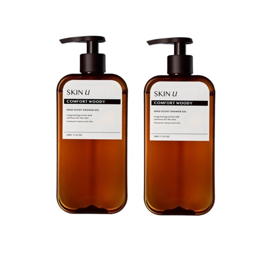 2 x HAPPY BATH Skin U Innoscent Comfort Woody Shower Gel 500g from Korea by HAPPY BATH