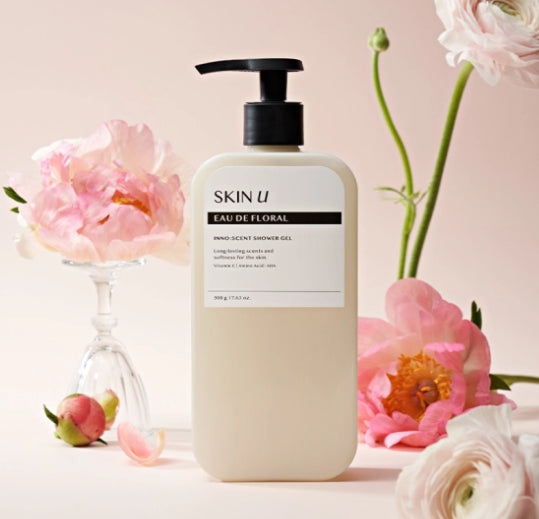HAPPY BATH Skin U Innoscent Eau De Floral Shower Gel 500g + Lotion 350g from Korea by HAPPY BATH