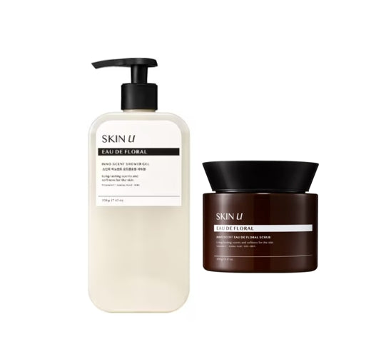 HAPPY BATH Skin U Innoscent Eau De Floral Shower Gel 500g + Scrub 450g from Korea by HAPPY BATH