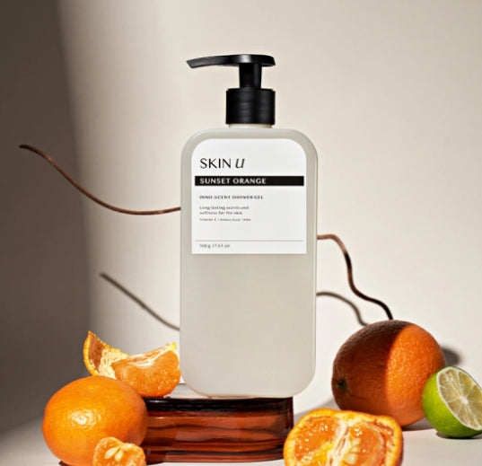 2 x HAPPY BATH Skin U Innoscent Sunset Orange Shower Gel 500g from Korea by HAPPY BATH