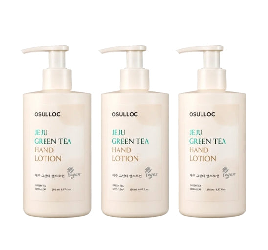 3 x OSULLOC Jeju Green Tea Hand Lotion 295ml from Korea