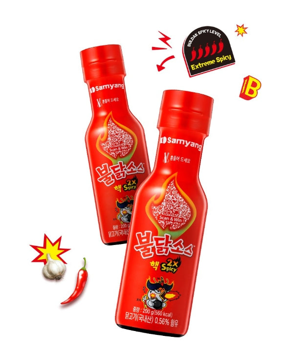 6 x Samyang 2x Spicy Haek Buldak Hot Chicken Sauce 200g Extreme Spicy Challenge from Korea