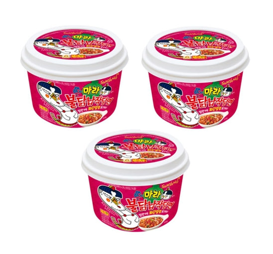 3 x Samyang Buldak Mara Flat Noodles 155.6g from Korea by Samyang