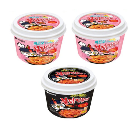 Samyang Buldak Topokki Bowl 185g(1 ea) +Carbo Buldak Topokki Bowl 179g(2 ea) from Korea by Samyang