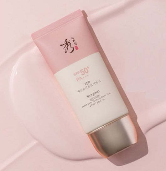 Sooryehan BICHAEK Jadan Rosy Tone up Cover Sun Lotion 60ml, SPF50+ PA++++ from Korea by Sooryehan