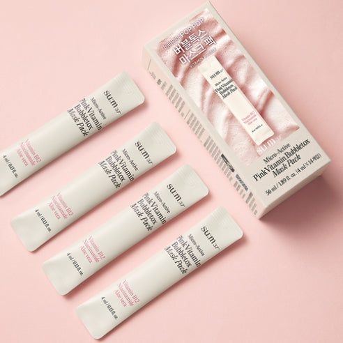 Su:m37 Micro-Active Pink Vitamin Bubbletox Mask Pack 56ml(=4ml x 14ea) from Korea by Su:m37