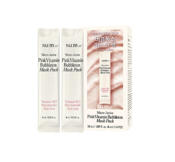 Su:m37 Micro-Active Pink Vitamin Bubbletox Mask Pack 56ml(=4ml x 14ea) from Korea by Su:m37