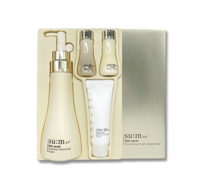 Su:m37 Skin Saver Essential Cleansing Foam July 2025 Set (4 Items) from Korea by Su:m37