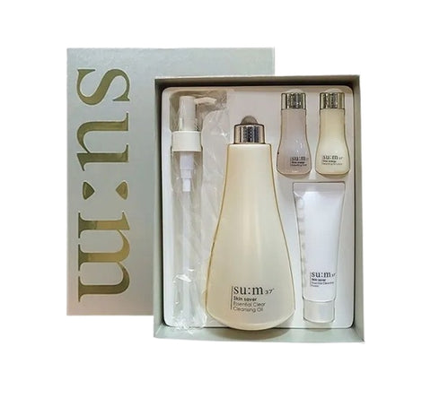 Su:m37 Skin Saver Essential Clear Cleansing Oil Nov. 2025 Set (4 Items) from Korea
