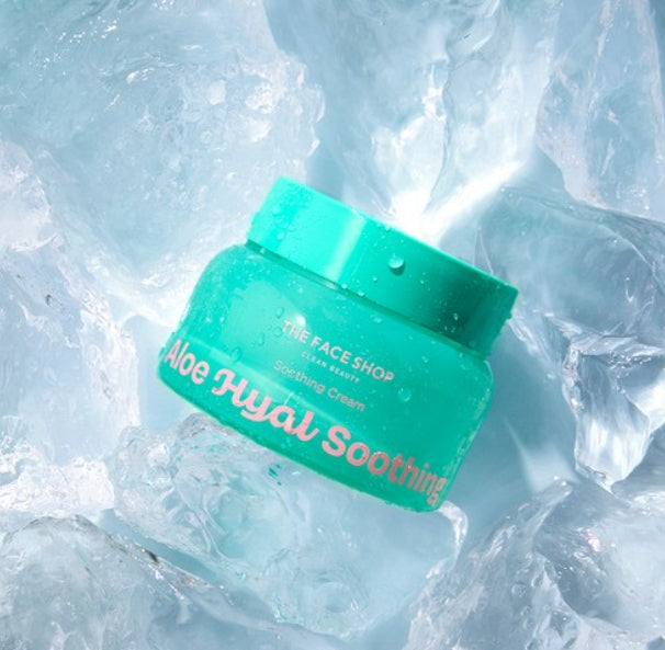 2 x THE FACE SHOP Aloe Hyaluronic Acid Soothing Cream 60ml from Korea