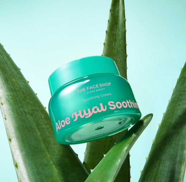 2 x THE FACE SHOP Aloe Hyaluronic Acid Soothing Cream 60ml from Korea
