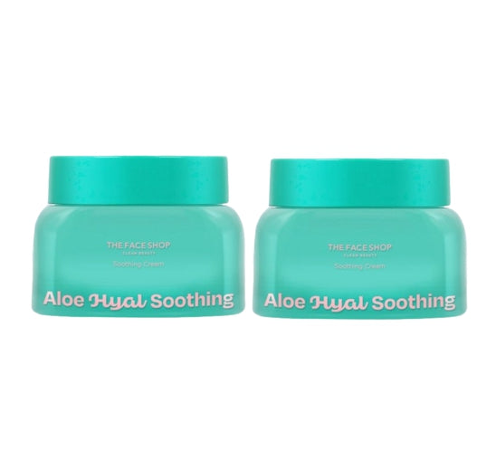 2 x THE FACE SHOP Aloe Hyaluronic Acid Soothing Cream 60ml from Korea