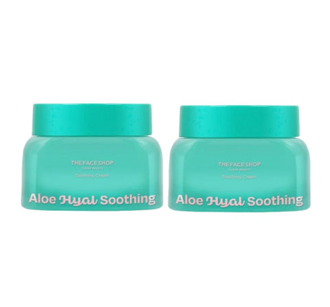 2 x THE FACE SHOP Aloe Hyaluronic Acid Soothing Cream 60ml from Korea