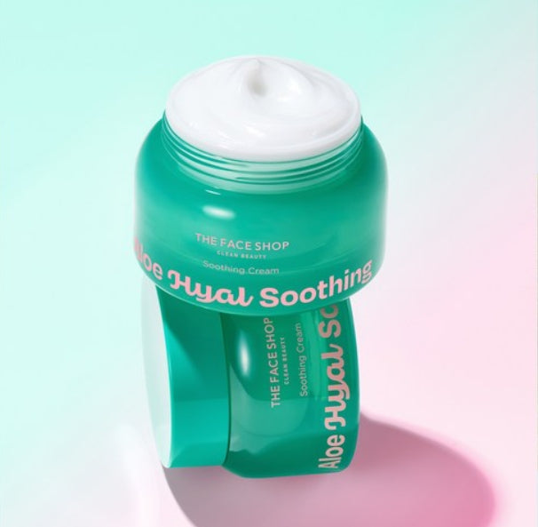 2 x THE FACE SHOP Aloe Hyaluronic Acid Soothing Cream 60ml from Korea