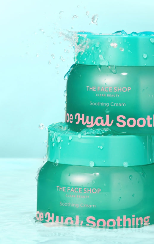 2 x THE FACE SHOP Aloe Hyaluronic Acid Soothing Cream 60ml from Korea