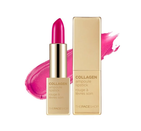 2 x THE FACE SHOP Collagen Ampoule Lipstick 3.5g #07 Full Pink – Moist & Full‑Coverage from Korea