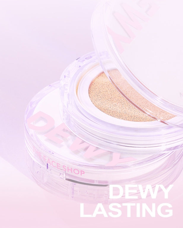 THE FACE SHOP Dewy Lasting Cushion 12g SPF50+ PA+++ #V201 Apricot Beige from Korea