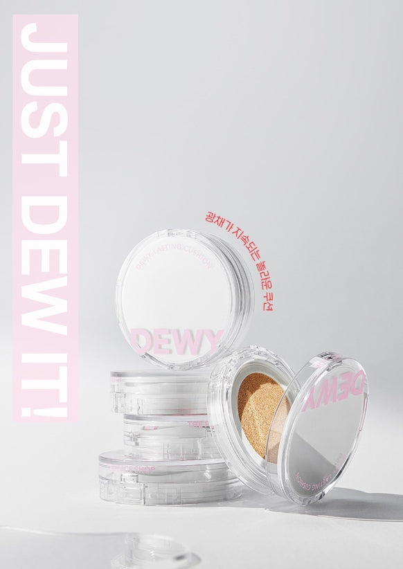 THE FACE SHOP Dewy Lasting Cushion 12g SPF50+ PA+++ #V201 Apricot Beige from Korea