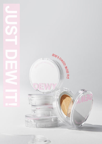 2 x THE FACE SHOP Dewy Lasting Cushion 12g SPF50+ PA+++ #V201 Apricot Beige from Korea