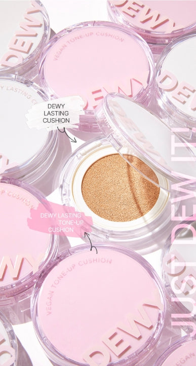 THE FACE SHOP Dewy Lasting Cushion 12g SPF50+ PA+++ #V201 Apricot Beige from Korea