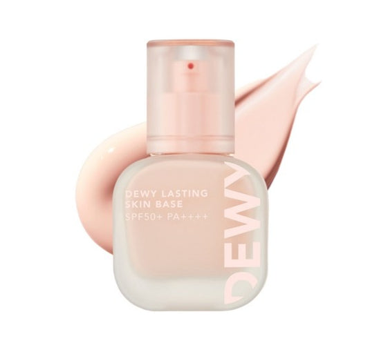 2 x THE FACE SHOP Dewy Lasting Skin Base 35ml, 01 Glow SPF50 PA++++ - Radiant Primer from Korea