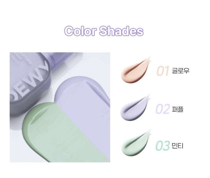 THE FACE SHOP Dewy Lasting Skin Base 35ml, 02 Purple SPF35 PA++ ‑ Correcting Primer from Korea