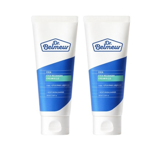 2 x THE FACE SHOP Dr. Belmeur Cica Recovery Cream R 2.0 100ml – Soothing Barrier Strengthening Cream from Korea