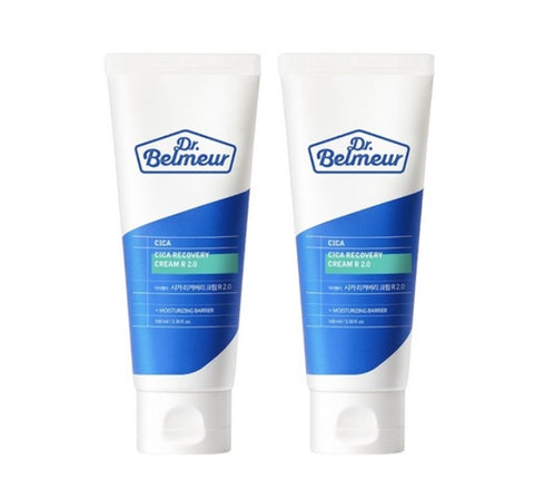 2 x THE FACE SHOP Dr. Belmeur Cica Recovery Cream R 2.0 100ml – Soothing Barrier Strengthening Cream from Korea