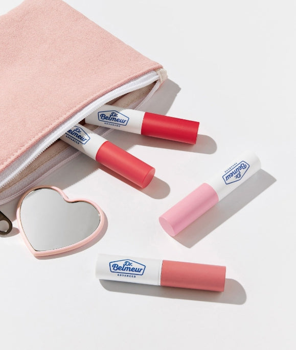 2 x THE FACE SHOP Dr. Belmeur Advanced Cica Touch Lip Balm 5.5g (Coral Colour) – Coral Tint & Soothing Care from Korea