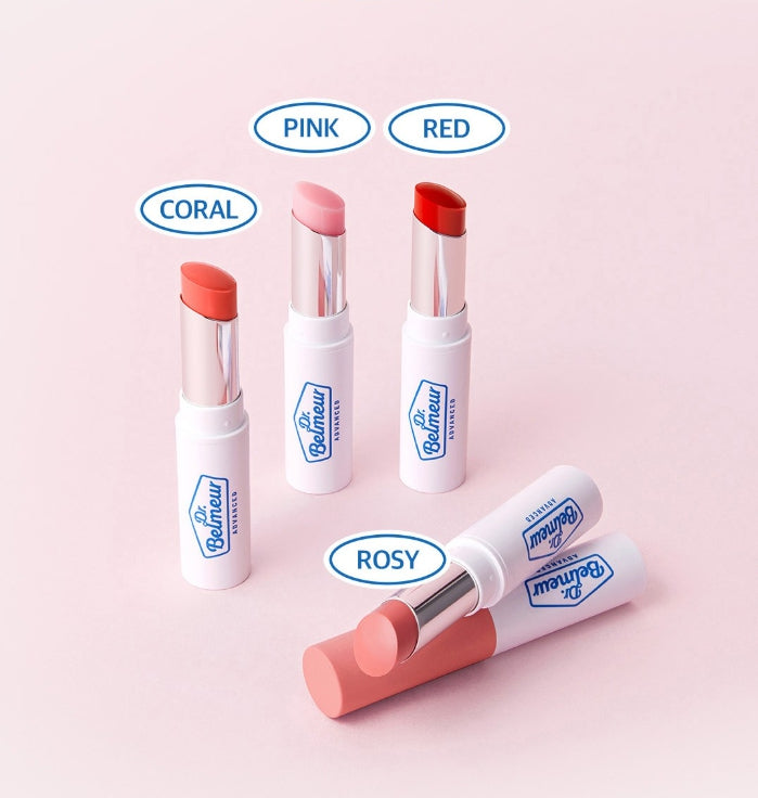 2 x THE FACE SHOP Dr. Belmeur Advanced Cica Touch Lip Balm 5.5g (Coral Colour) – Coral Tint & Soothing Care from Korea
