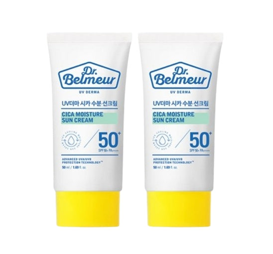 2 x THE FACE SHOP Dr. Belmeur UV Derma Cica Moisture Sun cream 50ml SPF50+ PA++++ from Korea