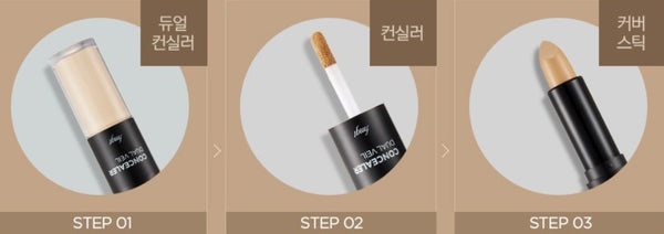 THE FACE SHOP Dual Veil EX Concealer (V201 Apricot Beige) – Liquid & Stick 2-in‑1 Coverage from Korea