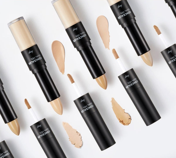 THE FACE SHOP Dual Veil EX Concealer (V201 Apricot Beige) – Liquid & Stick 2-in‑1 Coverage from Korea