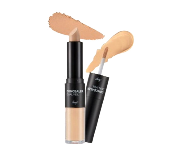 THE FACE SHOP Dual Veil EX Concealer (V201 Apricot Beige) – Liquid & Stick 2-in‑1 Coverage from Korea