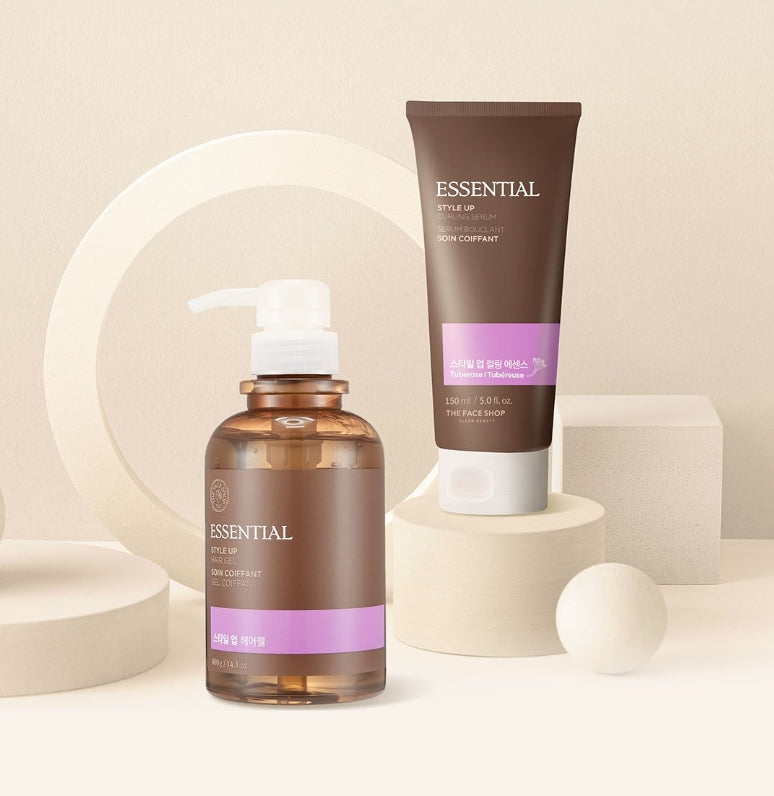 2 x THE FACE SHOP Essential Style Up Curling Serum 150ml - Curl‑Activating Hair Serum from Korea