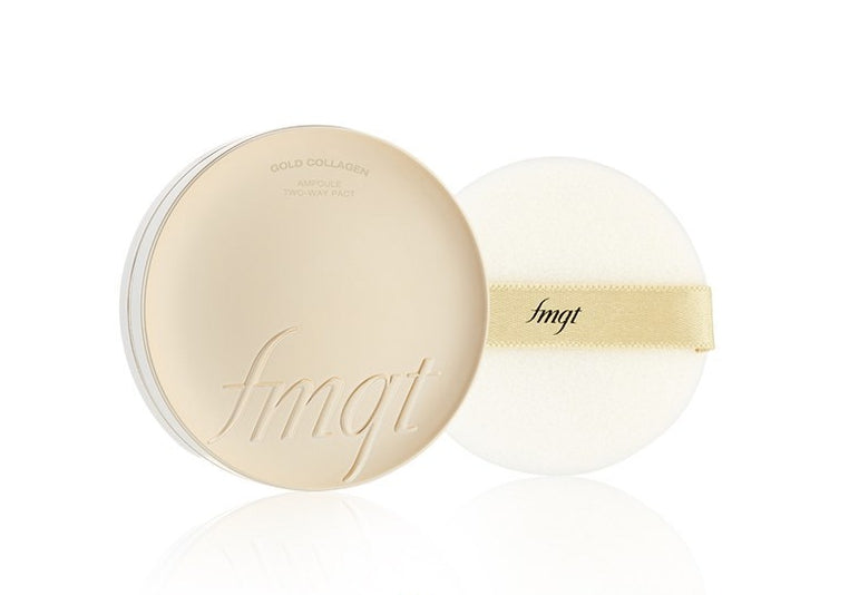 2 x THE FACE SHOP FMGT Gold Collage Ampoule Two-Way Pact Refill 9.5g #201 Apricot Beige from Korea