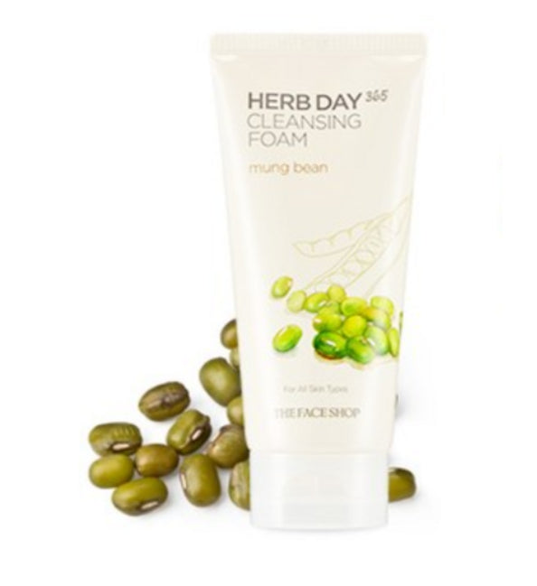 2 x THE FACE SHOP Herb Day 365 Master Blending Cleansing Foam – Mung Bean 170ml from Korea